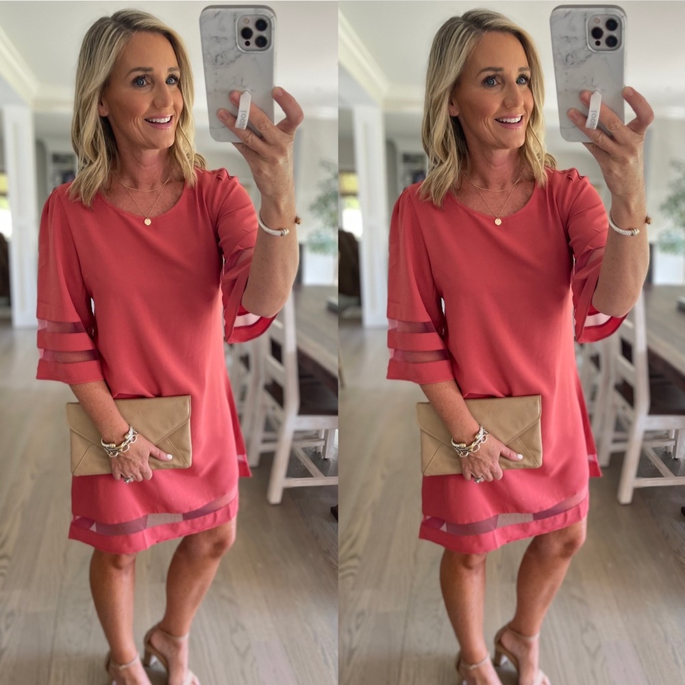 Bell sleeve dress.
